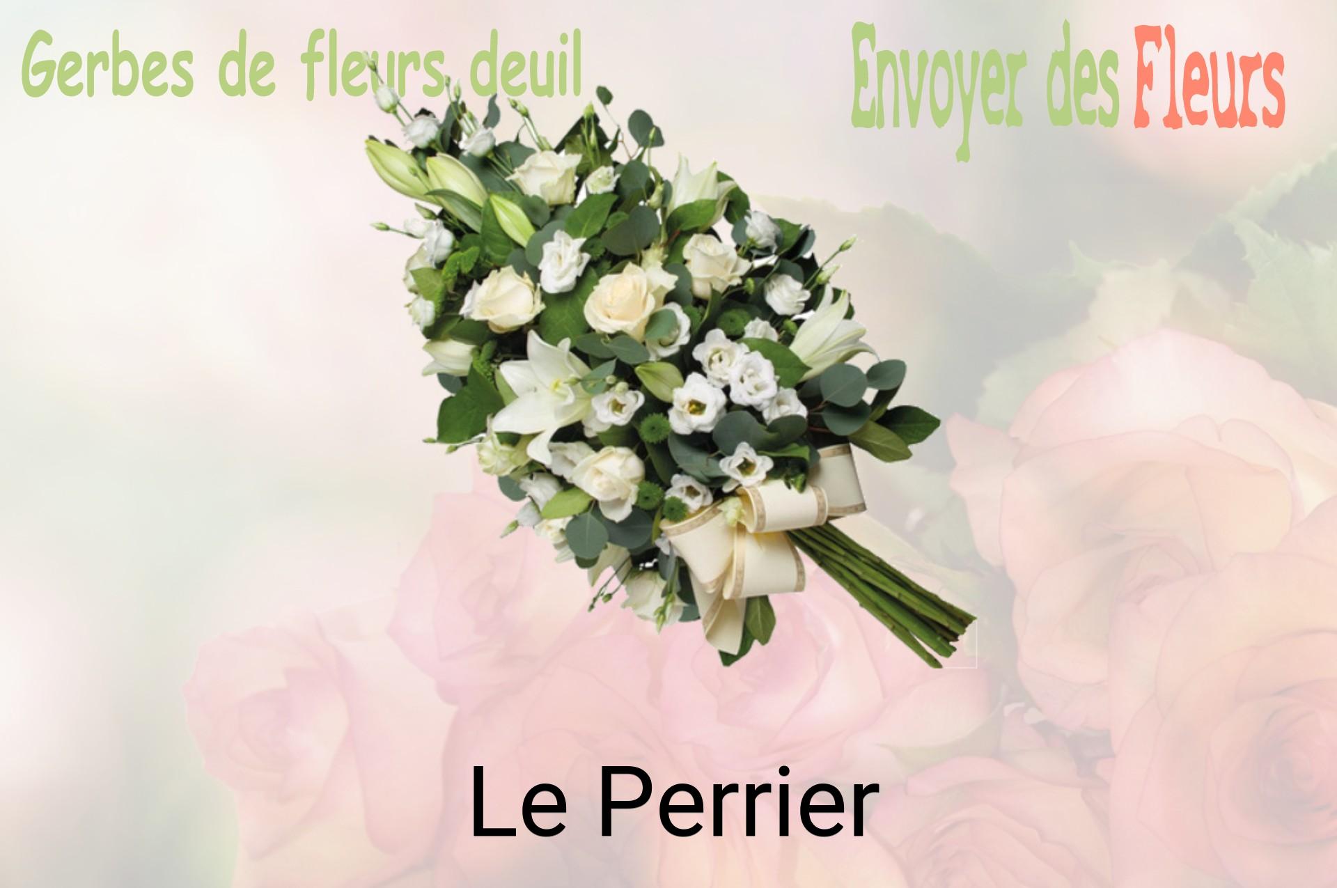 Gerbe de fleurs de deuil livrée à Le Perrier